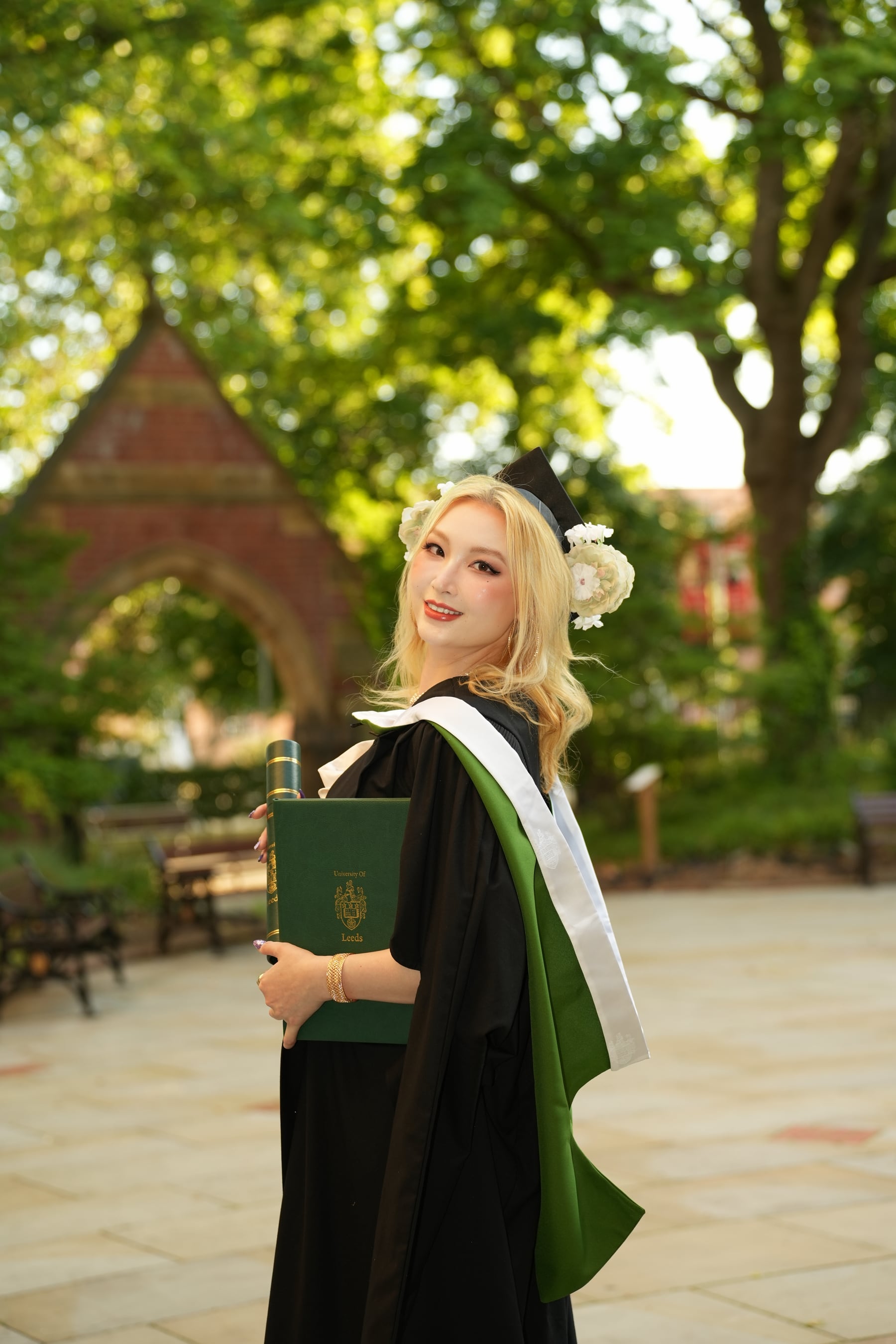 Kay Zhou in her University of Leeds graduation gown